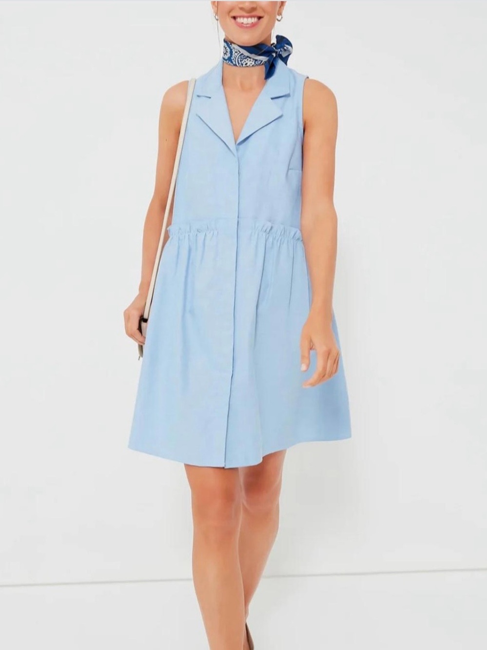 Tuckernuck Oxford Blue Sleeveless Shirt Dress Medium